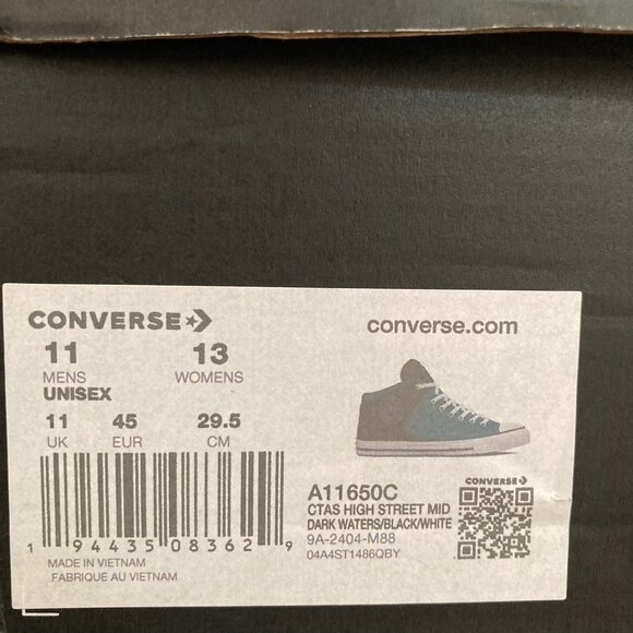 Converse Chuck Taylor All Star High Street Mid Sneakers Mens 11 Dark Blue Black - Picture 6 of 6